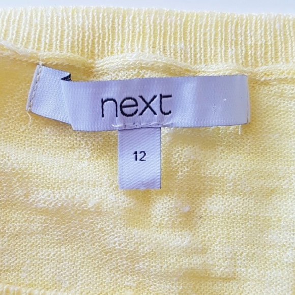 NEXT Colour Block Short Sleeve Linen Blend Top - Picture 6 of 8